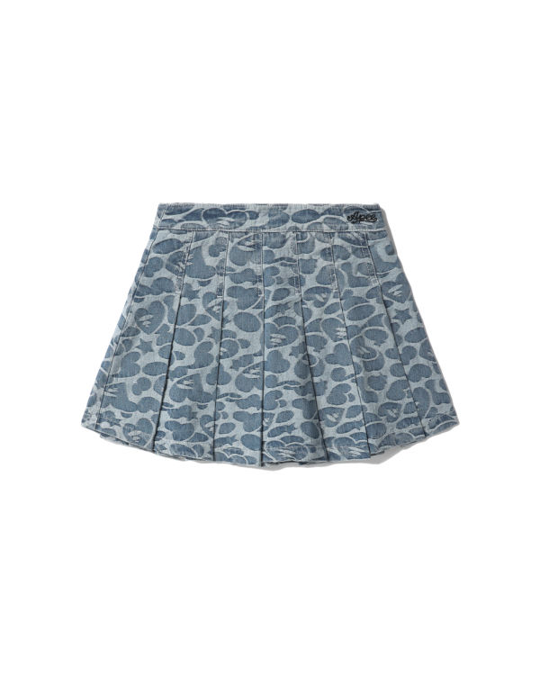 Jupes Bape Pattern pleated mini Femme Bleu | HWTIE2108