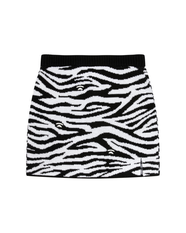 Jupes Bape Zebra pattern Femme Noir | XYZJI1236