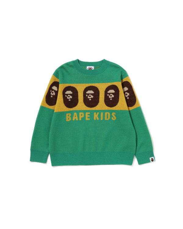 Knitwear Bape Ape Head Enfant Vert Clair | VSFCO0935