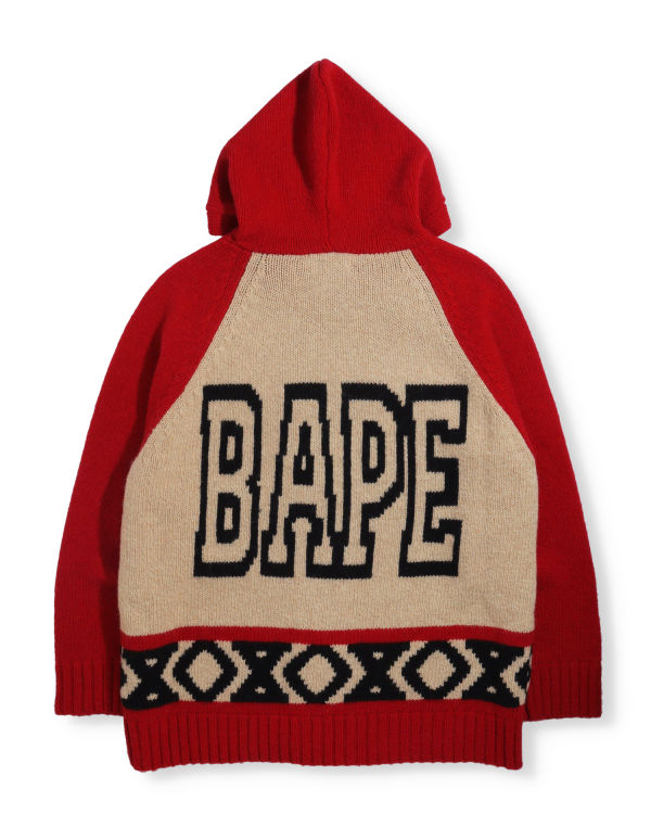 Knitwear Bape Ape Head Zip Homme Rouge Clair | JLXMV1325