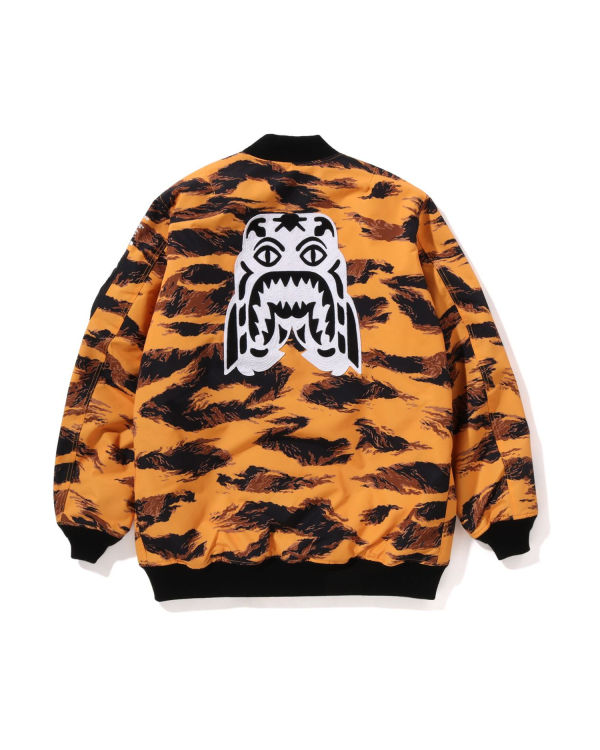 Manteaux Bape Tiger Camo Long MA-1 Homme Orange | WAGMN1756