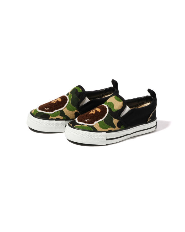 Mocassin Bape ABC Camo Ape Head Patch Enfant Vert | LAKBD4906