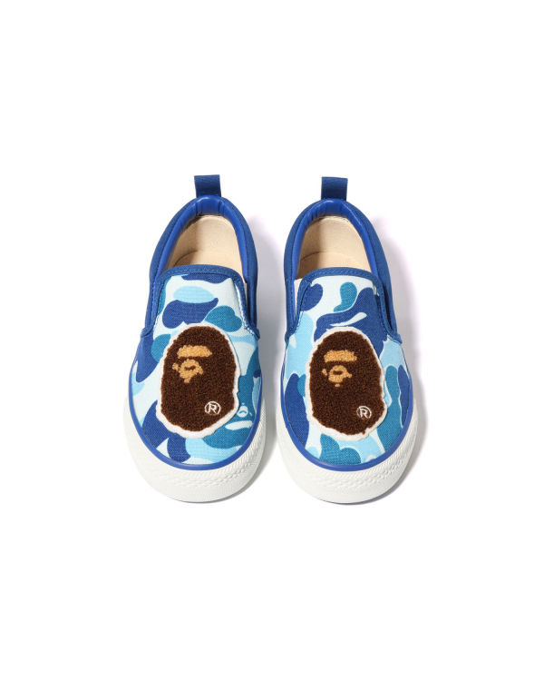 Mocassin Bape ABC Camo Ape Head Patch Enfant Bleu | UVAXE3027