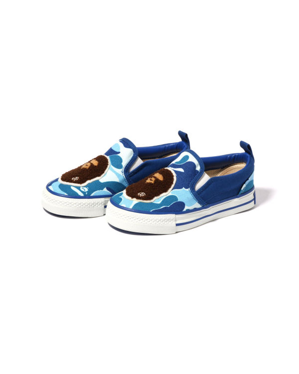 Mocassin Bape ABC Camo Ape Head Patch Enfant Bleu | UVAXE3027