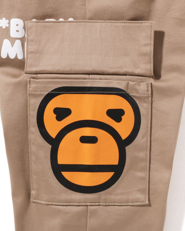 Pantalon Bape Milo Side Pocket Face Enfant Beige | GUOAJ2671