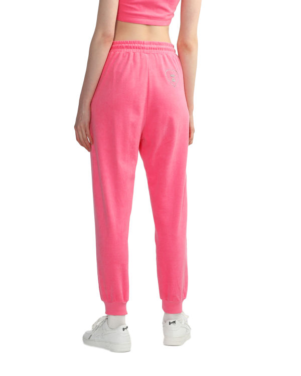 Pantalon Bape Towelling track Femme Rose | MQVEG6235