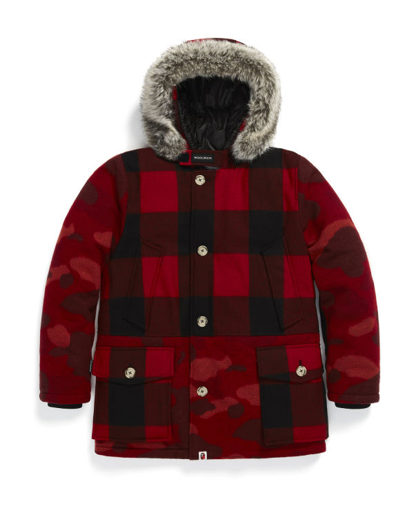 Parka Bape X Woolrich Arctic Homme Rouge Clair | KIVZL9305