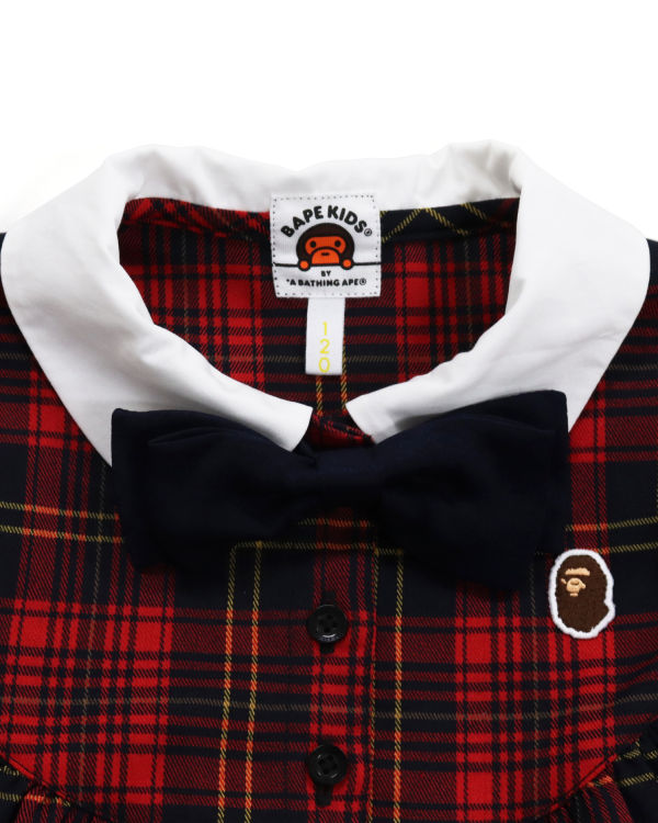 Peignoir Bape Check Ribbon Onepiece Enfant Rouge Clair | DOPAU1297