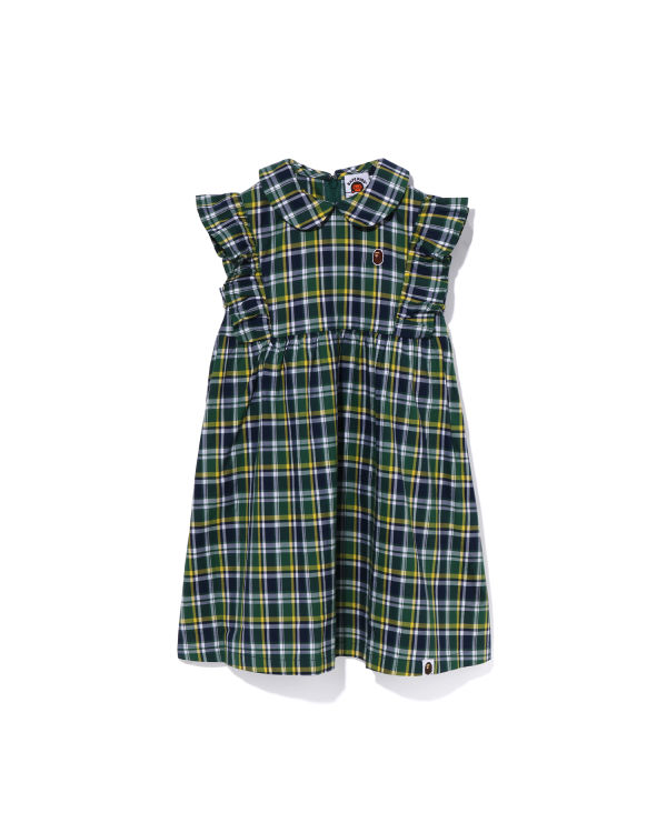 Peignoir Bape Mini Check Round Collar Onepiece Enfant Vert | HJTMK3509