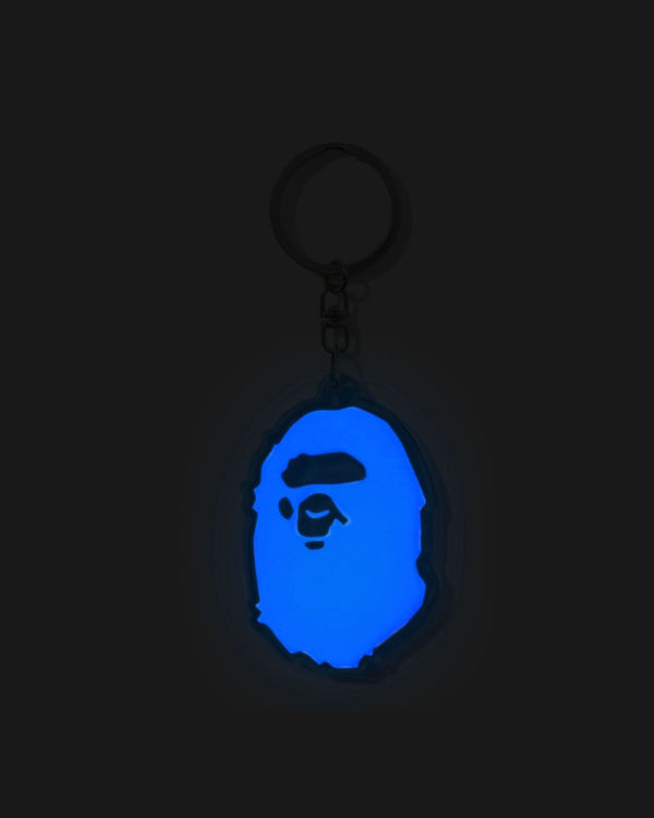 Porte-clés Bape Ape Head Reflective Homme Bleu | FWNYM5639