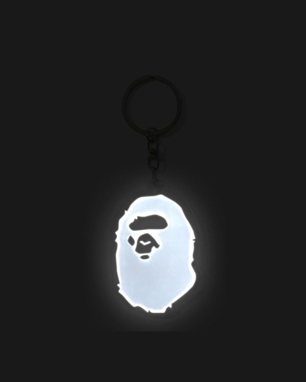 Porte-clés Bape Ape Head Reflective Homme Noir | ORZVQ8547