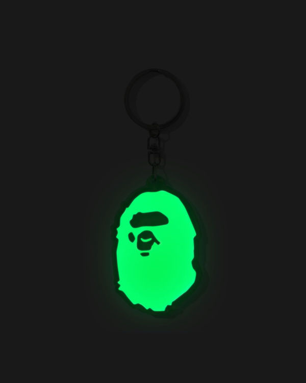 Porte-clés Bape Ape Head Reflective Homme Vert | OUEXH3648