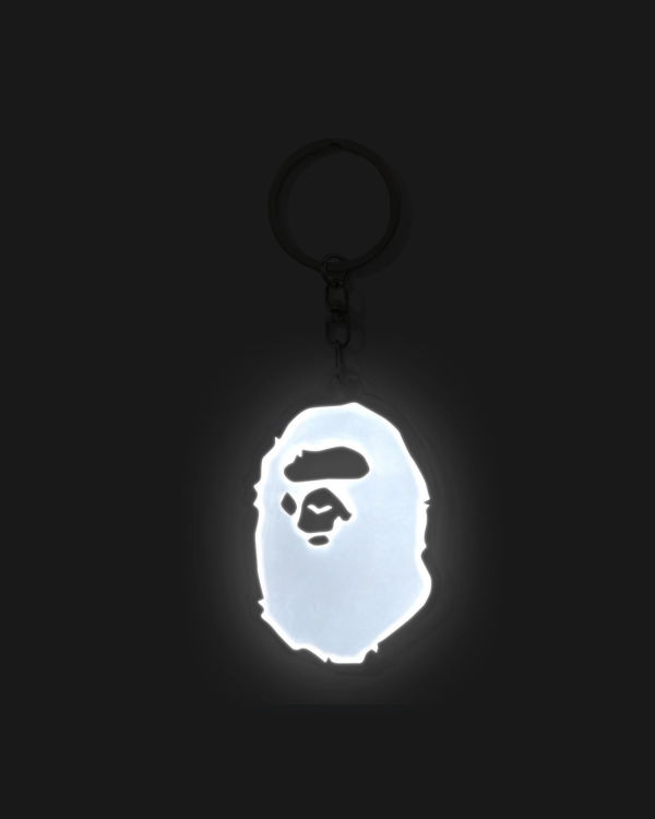 Porte-clés Bape Ape Head Reflective Homme Blanche | VNWMA7185