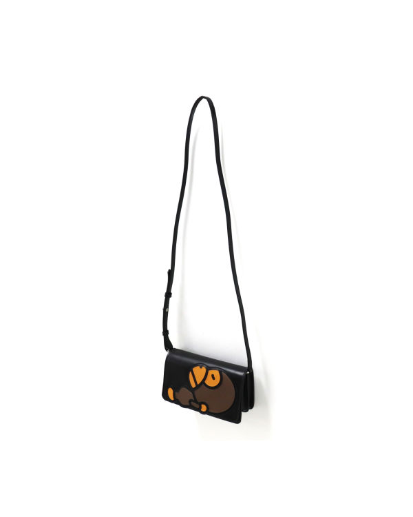 Sacs À Bandoulière Bape Milo Cuir Femme Noir | YAZCJ0564