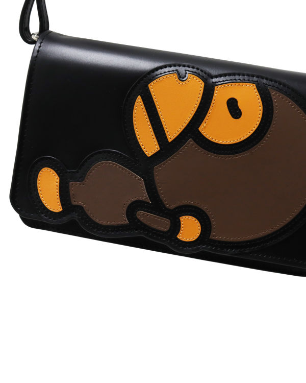 Sacs À Bandoulière Bape Milo Cuir Femme Noir | YAZCJ0564