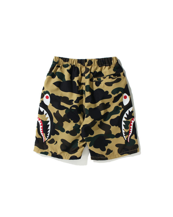 Shorts Bape 1st Camo Side Shark Beach Enfant Jaune | DSLCA1593