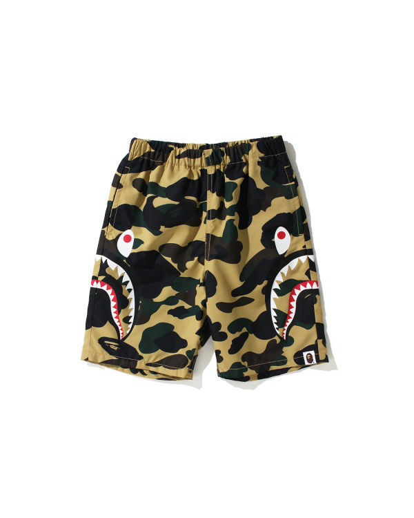 Shorts Bape 1st Camo Side Shark Beach Enfant Jaune | DSLCA1593