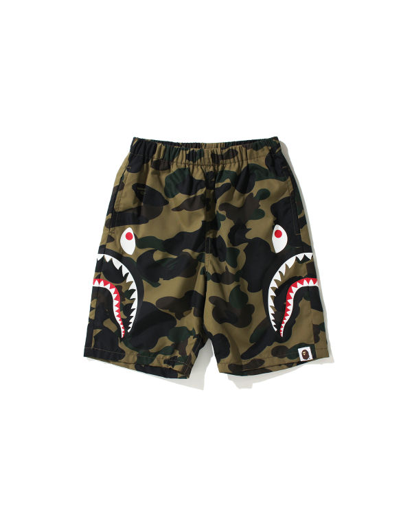 Shorts Bape 1st Camo Side Shark Beach Enfant Vert | UFRAI8450