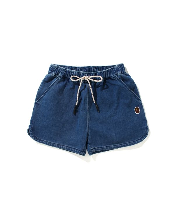 Shorts Bape Denim Easy Femme Bleu | PVASB5237