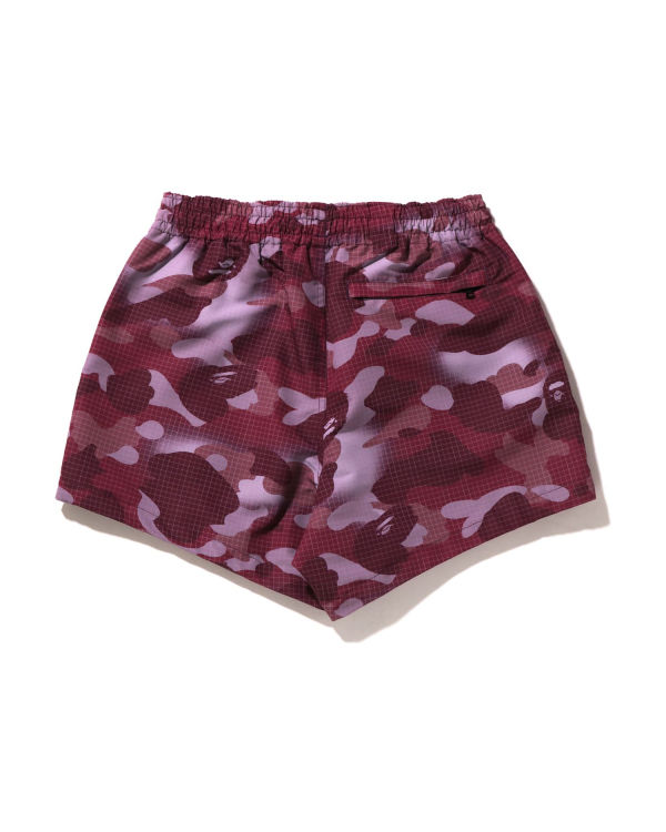 Shorts Bape Grid Camo Femme Rouge Foncé | RSTLZ3075