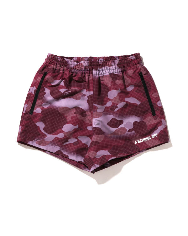 Shorts Bape Grid Camo Femme Rouge Foncé | RSTLZ3075