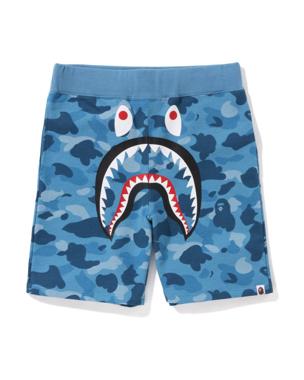 Shorts Bape Honeycomb Camo Shark Homme Bleu Clair | YWOXC0328