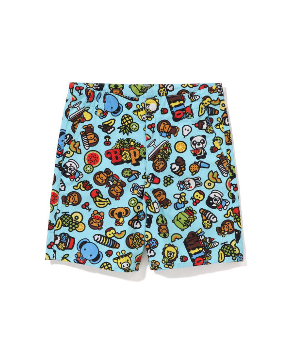 Shorts Bape Milo Mixed Fruit Enfant Bleu Clair | WDXBQ2816