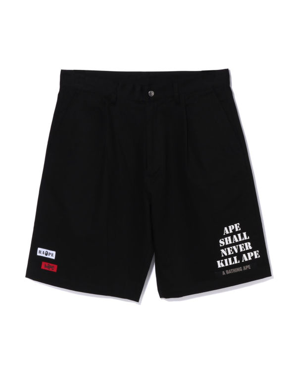 Shorts Bape Multi Motif Cuir Pocket Chino Homme Noir | COUGE0231