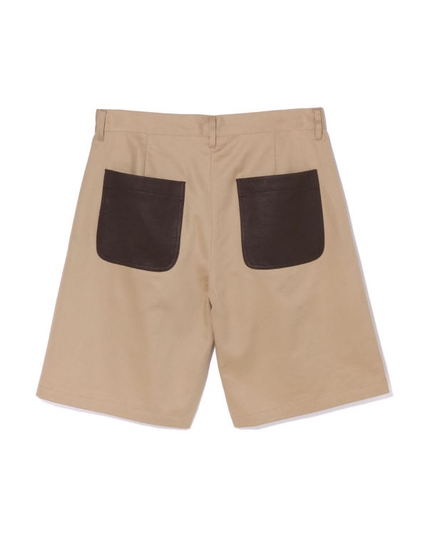 Shorts Bape Multi Motif Cuir Pocket Chino Homme Beige | ECPWT0381