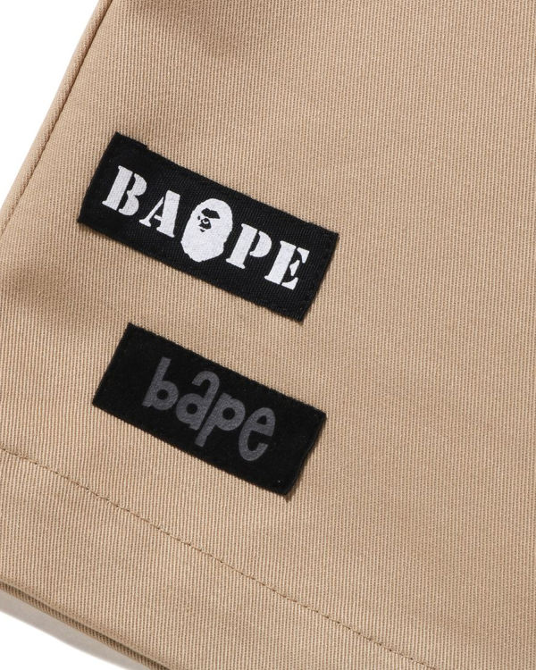 Shorts Bape Multi Motif Cuir Pocket Chino Homme Beige | ECPWT0381