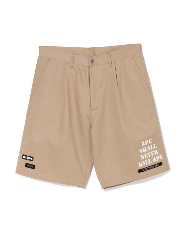 Shorts Bape Multi Motif Cuir Pocket Chino Homme Beige | ECPWT0381