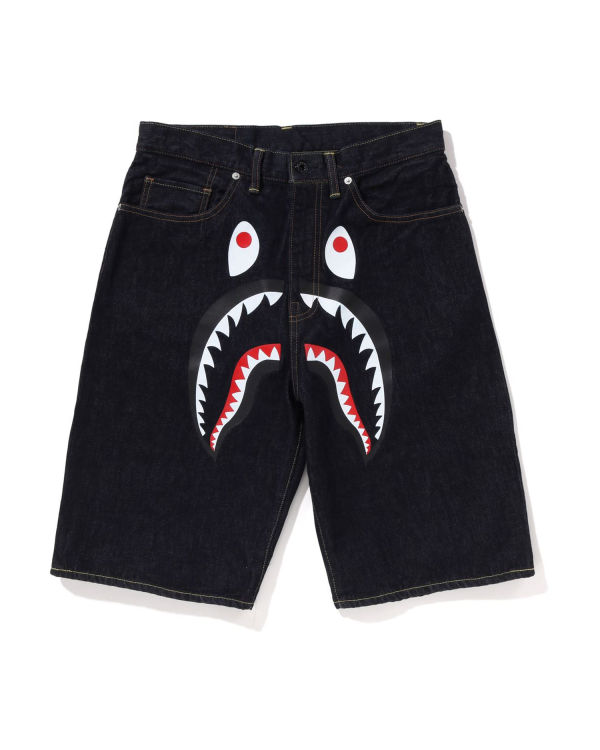 Shorts Bape Shark Denim Homme Bleu | EUHBA0931