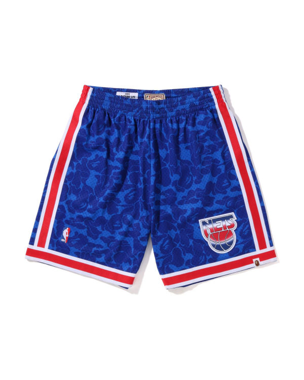 Shorts Bape X M&N Brooklyn Nets Jersey Homme Bleu | THDWB1682