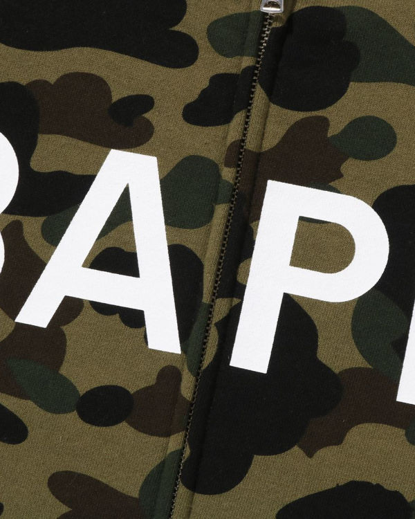 Sweat À Capuche Bape 1st Camo Balaclava Full Zip Homme Vert | LBCQK7402