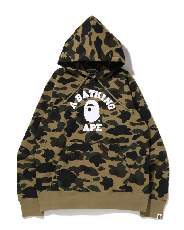 Sweat À Capuche Bape 1st Camo College Pullover Homme Vert | IZCHA8462