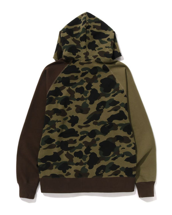 Sweat À Capuche Bape 1st Camo Crazy College Full Zip Homme Vert | FDOYK8791