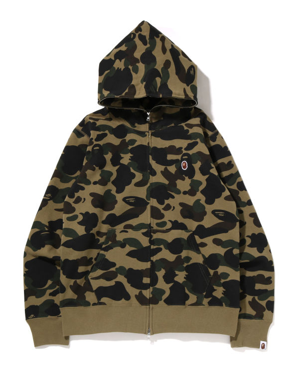 Sweat À Capuche Bape 1st Camo One Point Full Zip Homme Vert | GOSBJ8531