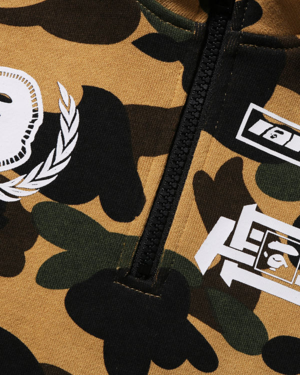 Sweat À Capuche Bape 1st Camo Racing Layered Pullover Enfant Jaune | FNUTB9032