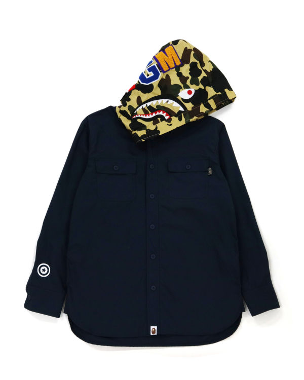 Sweat À Capuche Bape 1st Camo Shark Femme Bleu | HQSIV9586