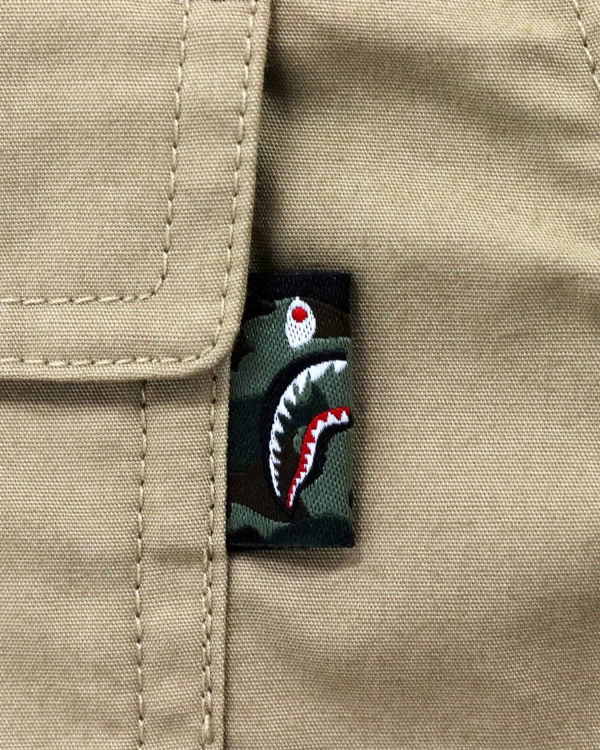 Sweat À Capuche Bape 1st Camo Shark Femme Beige | UITNV7153