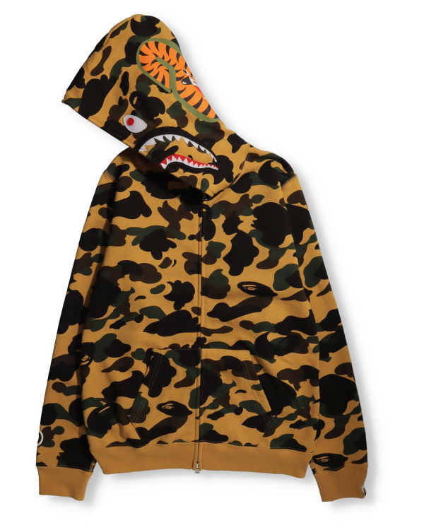 Sweat À Capuche Bape 1st Camo Shark Full Zip Femme Kaki | COGWT2038