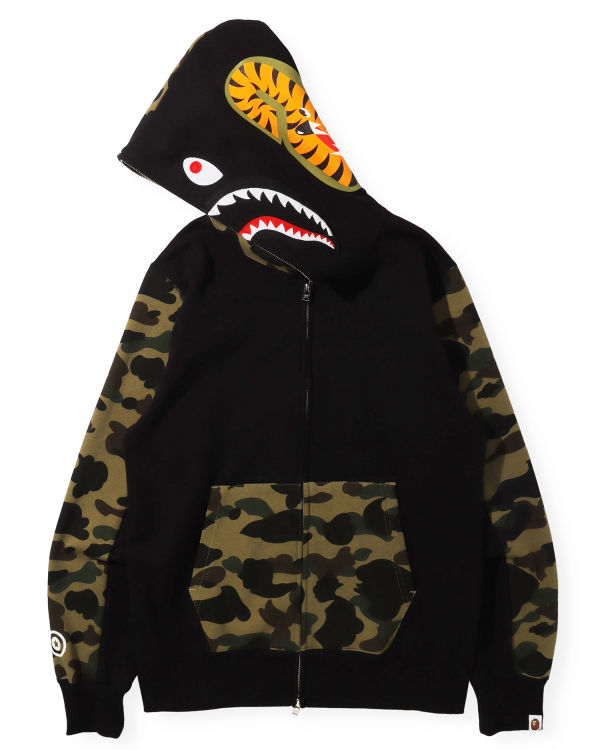 Sweat À Capuche Bape 1st Camo Shark Full Zip Homme Noir | MCDAB1569