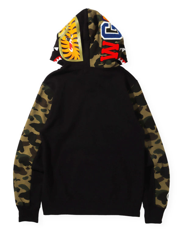 Sweat À Capuche Bape 1st Camo Shark Full Zip Homme Noir | MCDAB1569