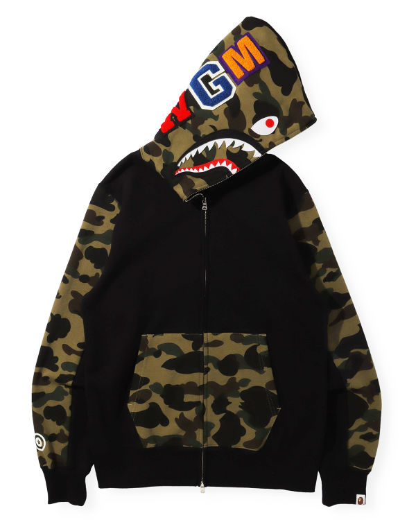 Sweat À Capuche Bape 1st Camo Shark Full Zip Homme Noir | MCDAB1569