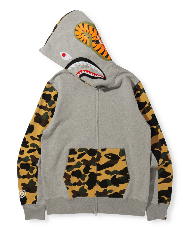 Sweat À Capuche Bape 1st Camo Shark Full Zip Homme Grise | TSIKG3581