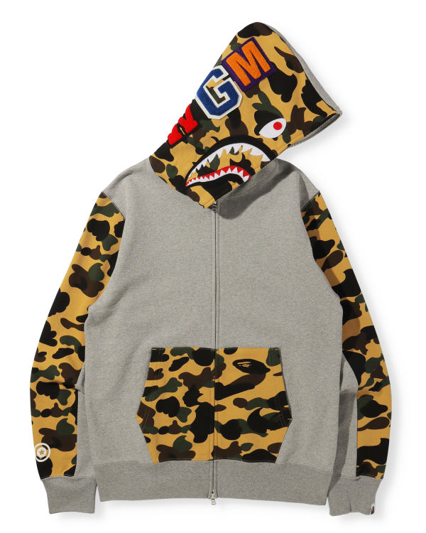 Sweat À Capuche Bape 1st Camo Shark Full Zip Homme Grise | TSIKG3581