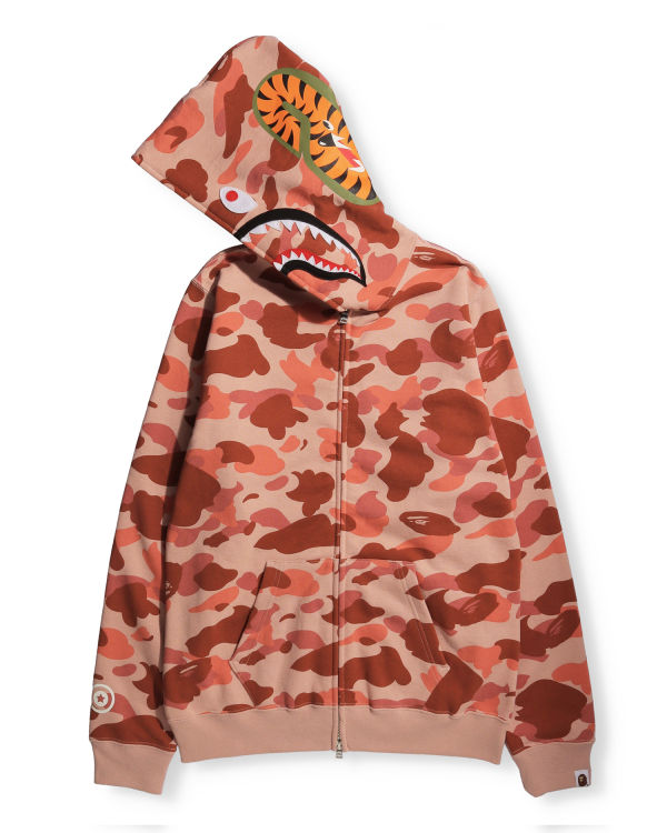 Sweat À Capuche Bape 1st Camo Shark Full Zip Femme Rose | UZWJH6741