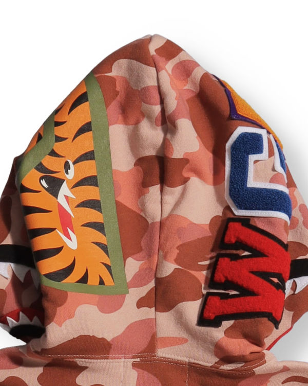 Sweat À Capuche Bape 1st Camo Shark Full Zip Femme Rose | UZWJH6741