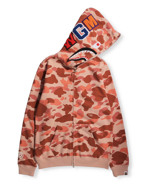 Sweat À Capuche Bape 1st Camo Shark Full Zip Femme Rose | UZWJH6741