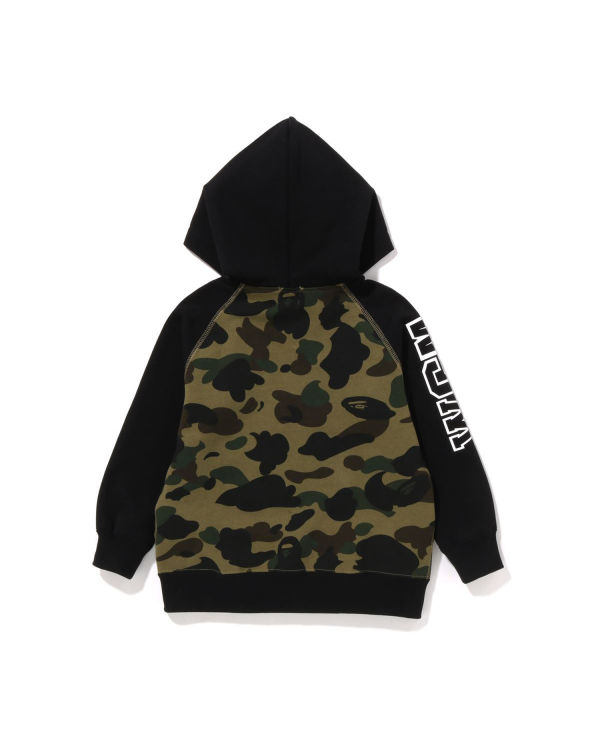 Sweat À Capuche Bape 1st Camo Shark Patch Zip Enfant Vert | ERBGS6475